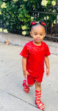 Girls Glitz Set- Red