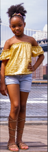 Load image into Gallery viewer, Girls Glitz shirt Gold
