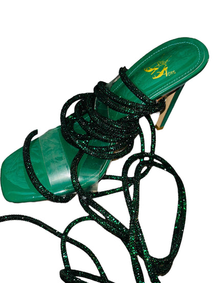 Emerald Green Glitz Heels