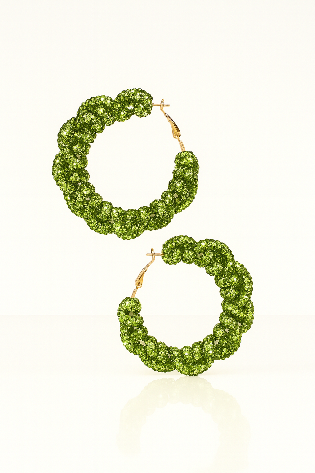 Glitz earrings Lime drop -Large