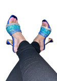 Glitz Mules Blue & Aqua