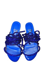 Load image into Gallery viewer, Glitz Girls Royal Blue Flat sandals
