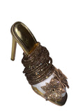 Glitz Flower Heel Gold