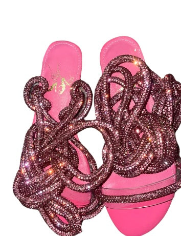 Glitz Girls Hot Pink Flat sandals