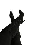 Black Glitz Boots Knee High