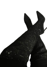Load image into Gallery viewer, Black Glitz Boots Thigh High
